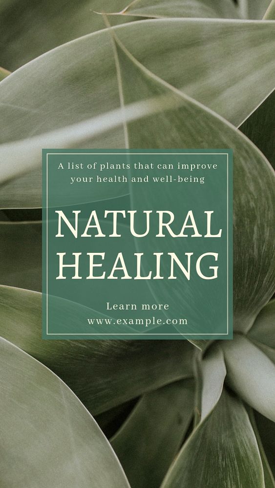 Natural healing  Instagram story template, editable text