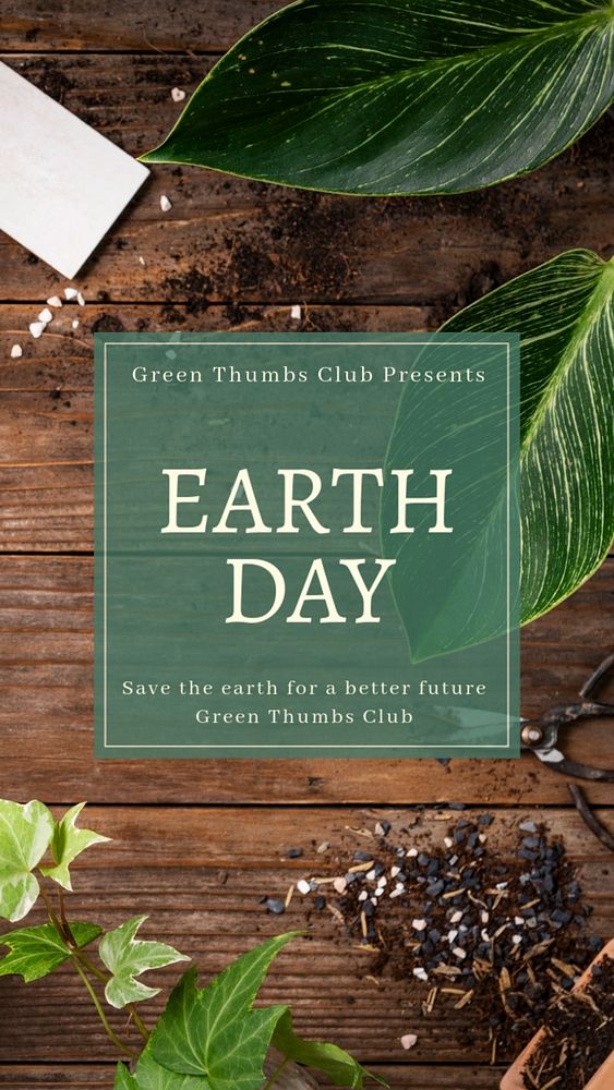 Earth day  Instagram story template, editable text