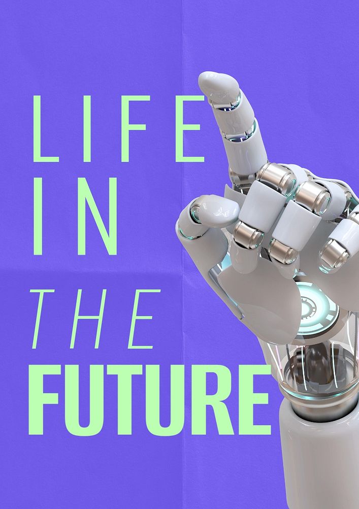 Life in the future  poster template, editable text and design