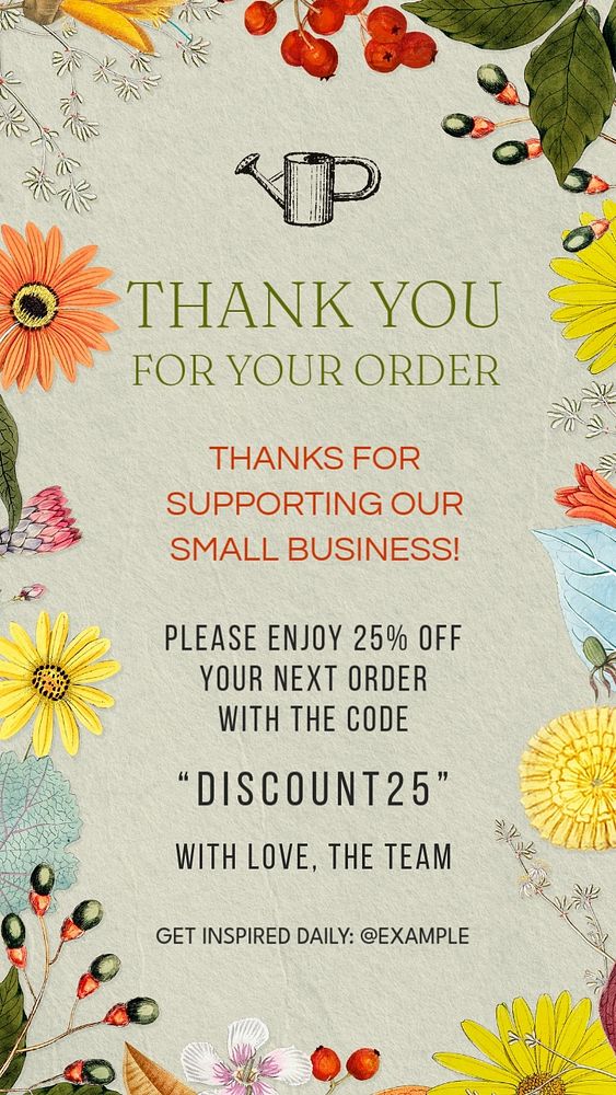 Thank you for your order social story template, editable design