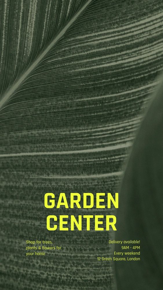 Garden center Instagram story template, editable text