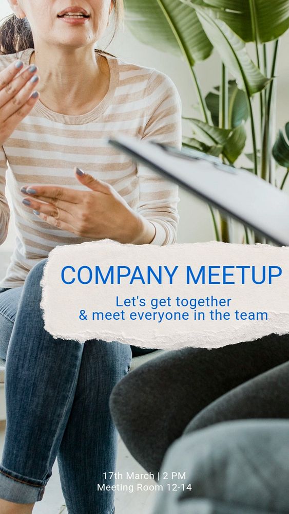 Company meetup  Instagram story template, editable text