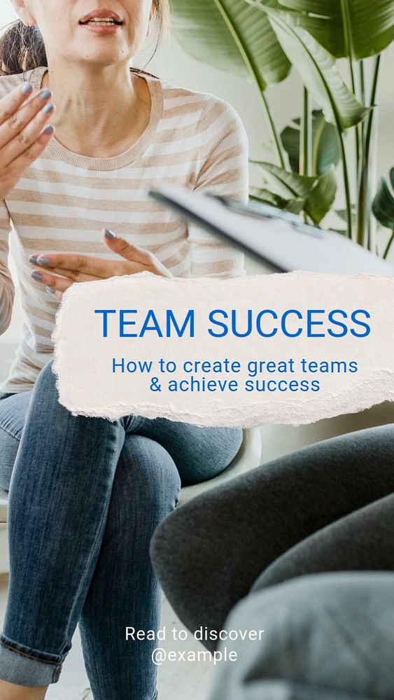 Team success  Instagram story template, editable text