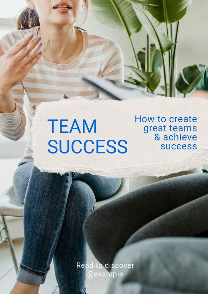 Team success  poster template, editable text and design