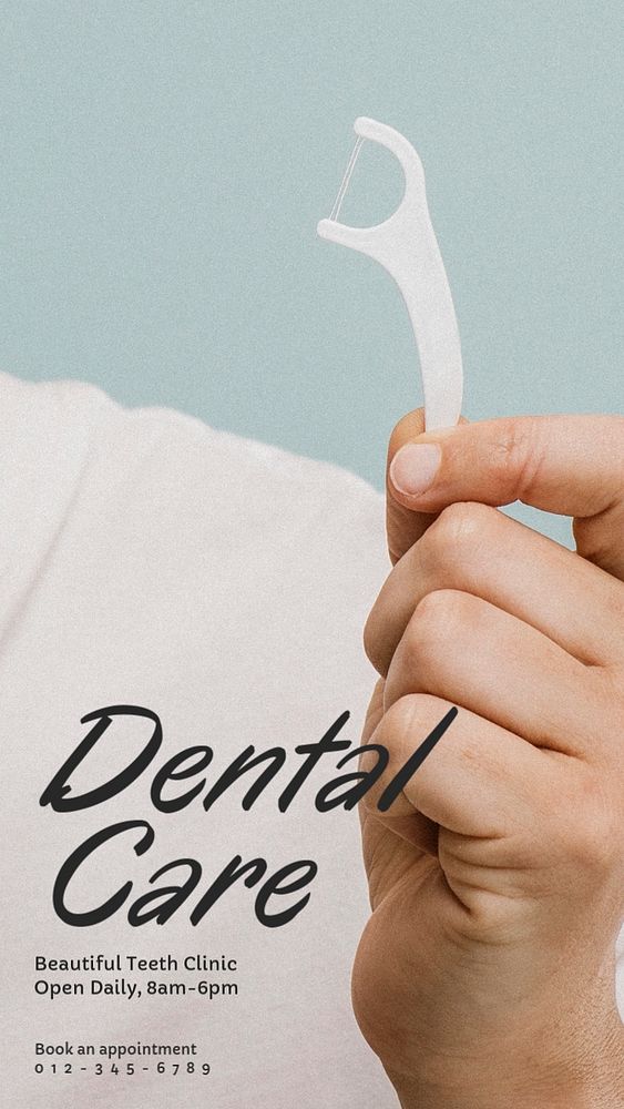 Dental care Instagram story template, editable text