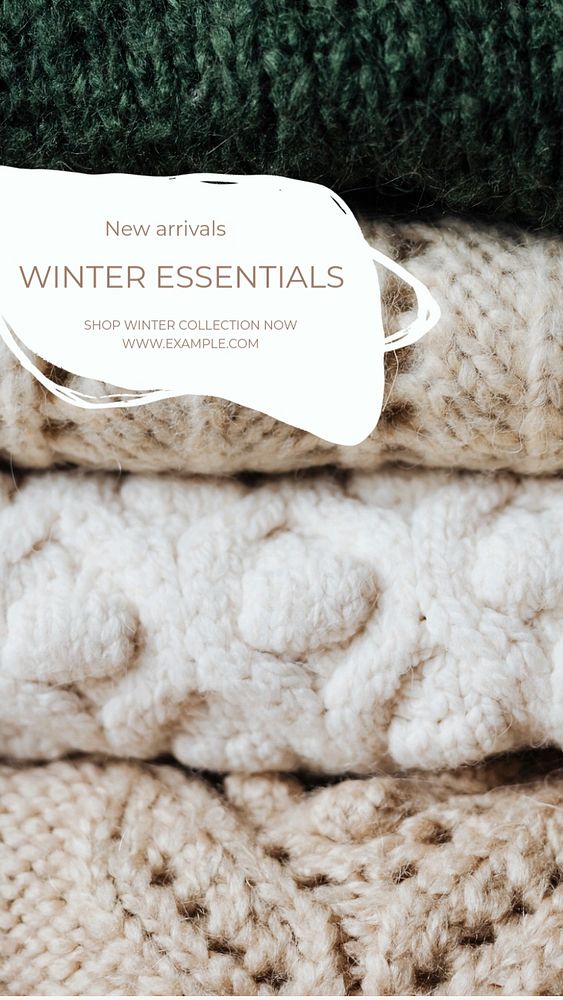 Winter essentials  Instagram story template, editable text