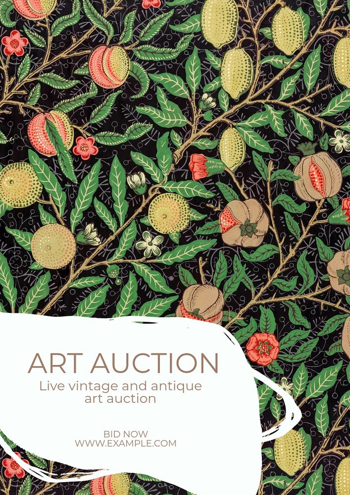 Art auction  poster template, editable text and design