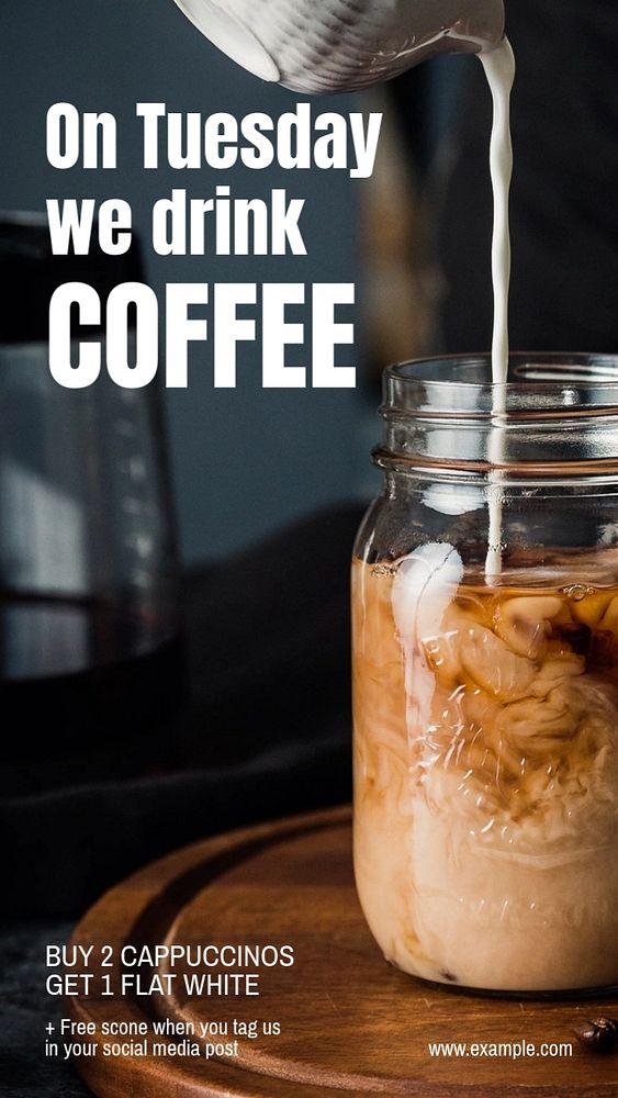 Coffee shop Instagram story template, editable text