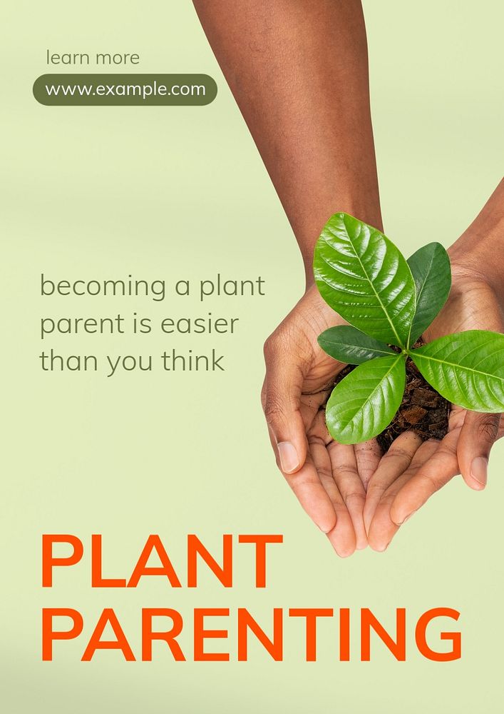 Plant parenting  poster template, editable text and design