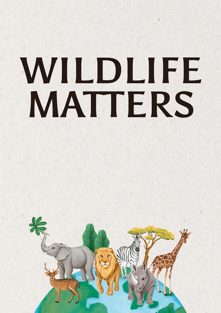 Wildlife matters poster template, editable text