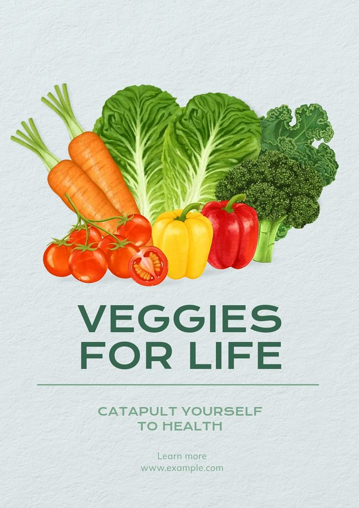 Vegetables poster template, editable text and design