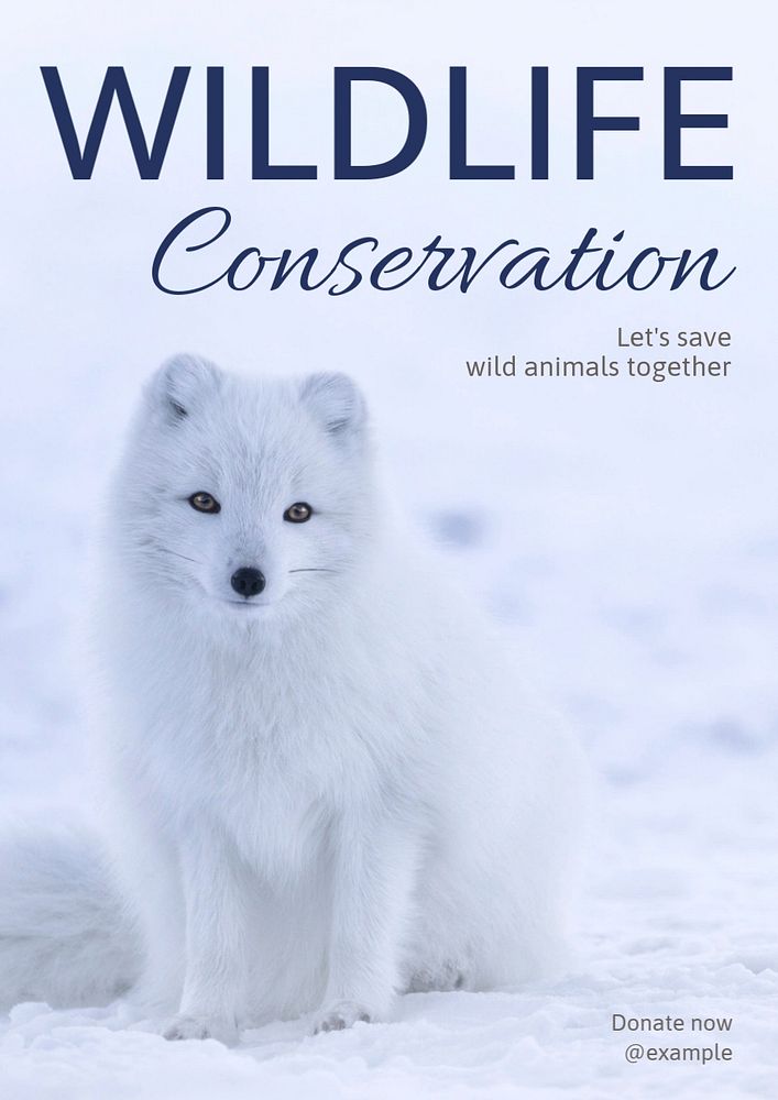 Wildlife conservation poster template, editable text and design