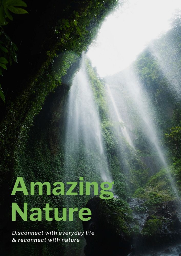 Amazing nature poster template, editable text and design