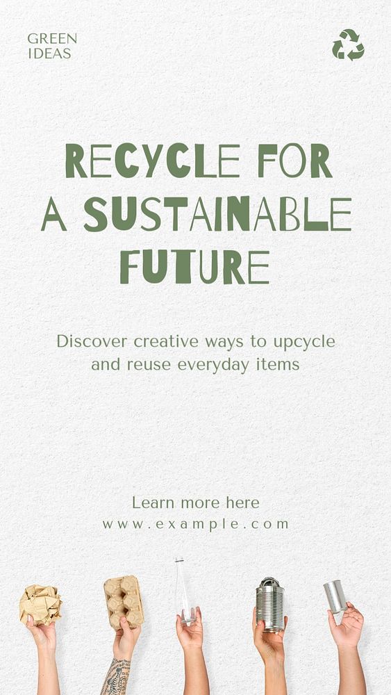 Recycling social story template, editable design