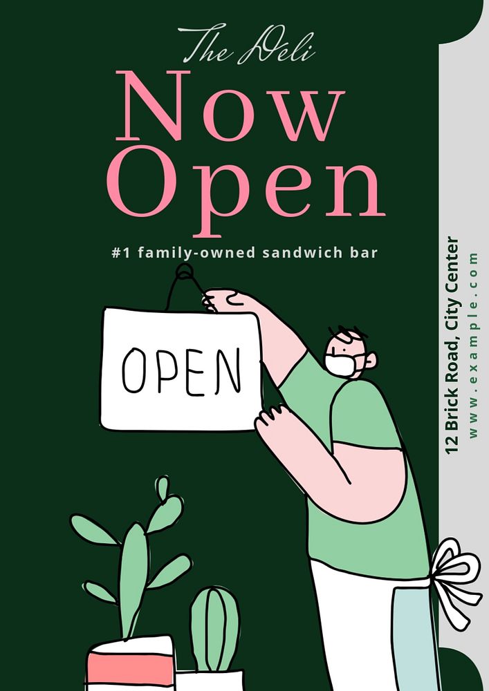 Now open  poster template, editable text and design