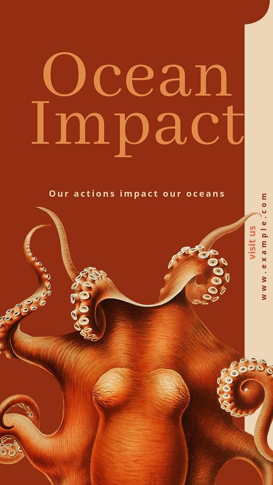 Ocean impact  Instagram story template, editable text