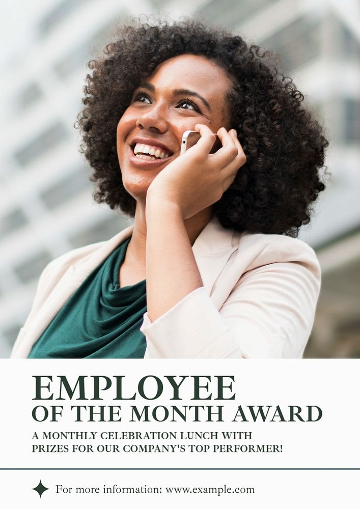 Employee of the month  poster template, editable text and design