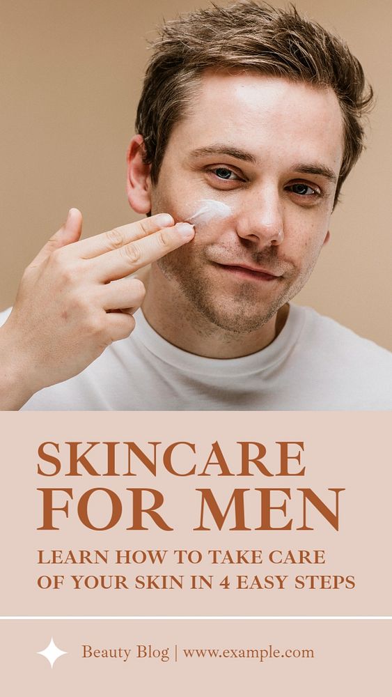 Men's skincare  Instagram story template, editable text