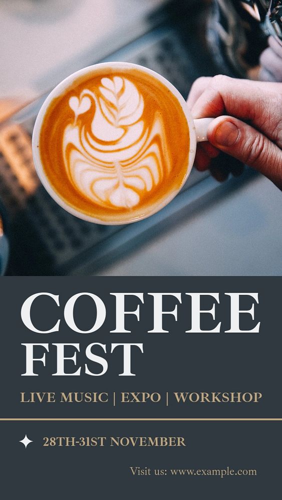 Coffee festival Instagram story template, editable text