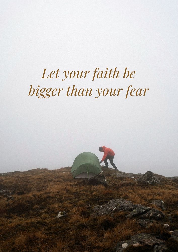 Faith over fear  poster template, editable text and design