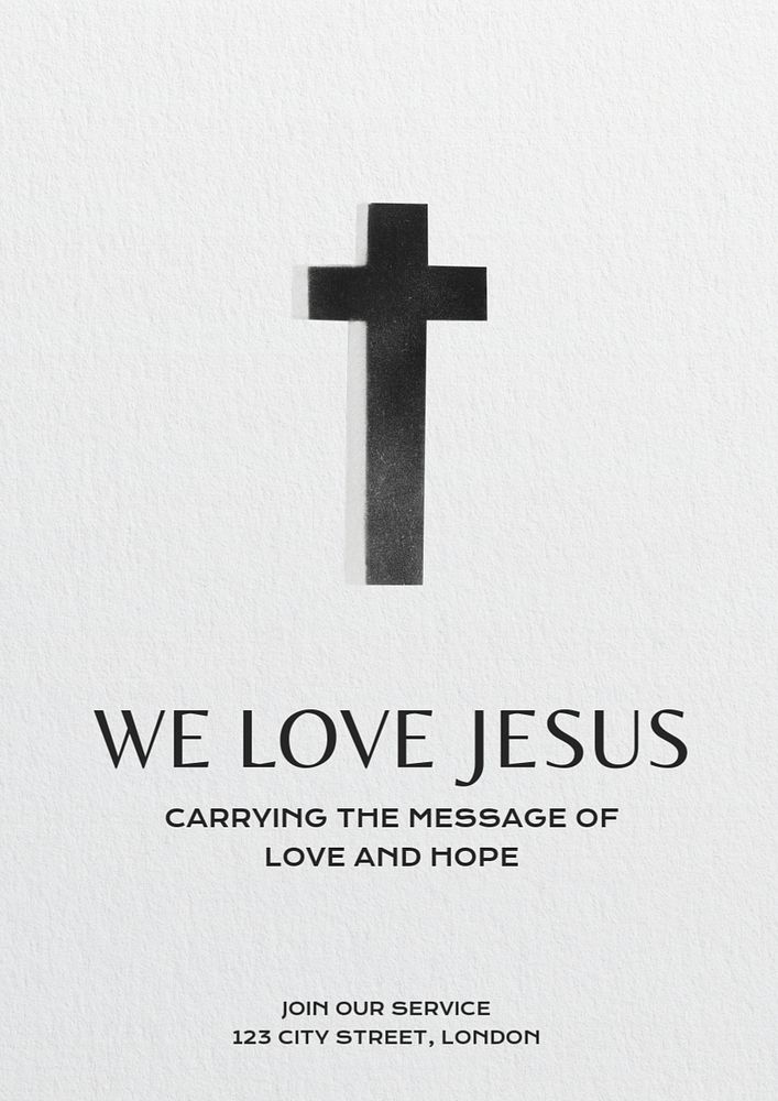 We love Jesus poster template, editable text and design