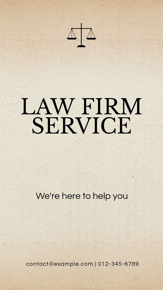 Law firm service social story template, editable design