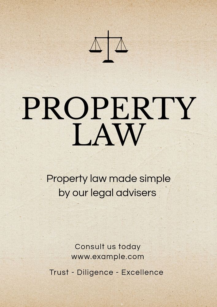 Property law poster template, editable text