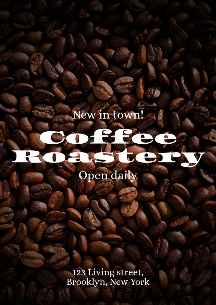 Coffee roastery  poster template, editable text and design