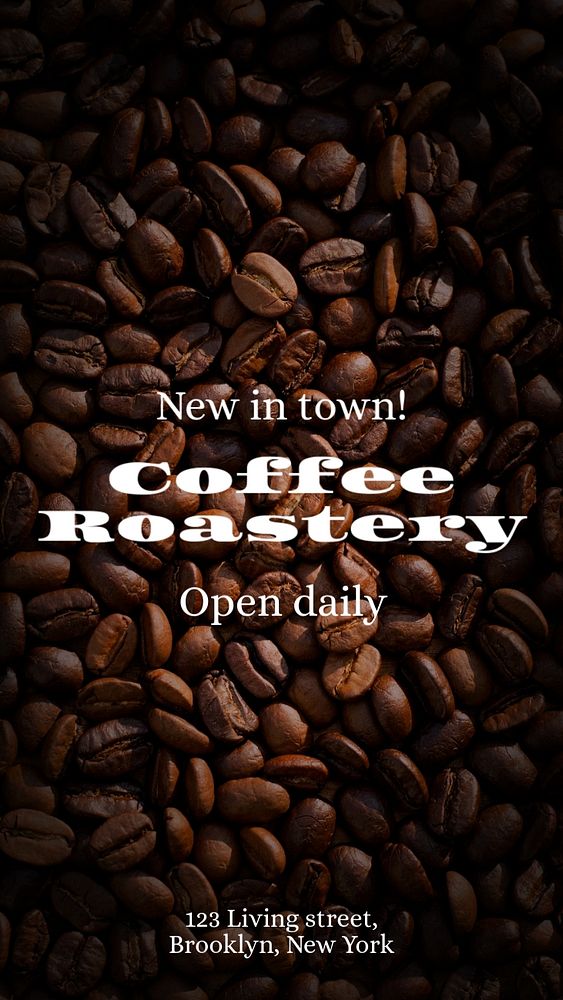 Coffee roastery  Instagram story template, editable text