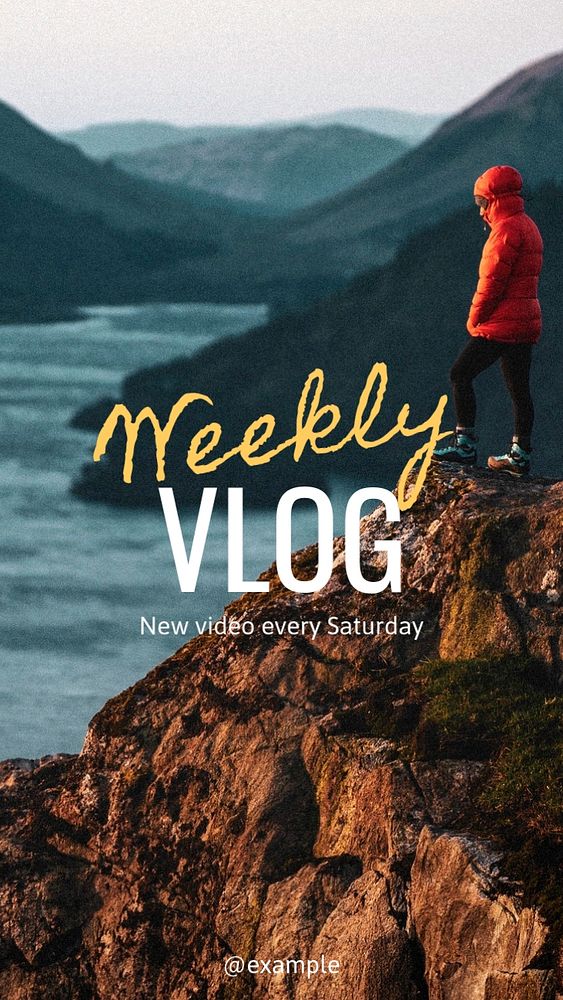 Weekly vlog  Instagram story template, editable text