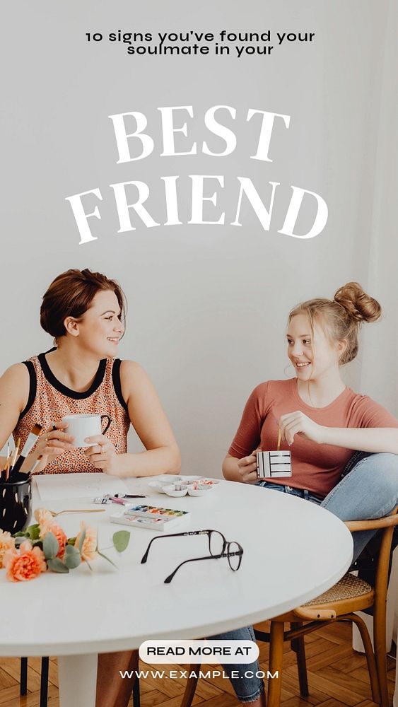 Best friend Instagram story template, editable text