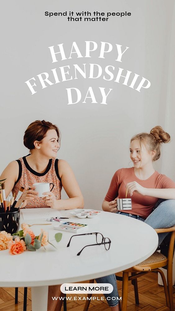 Happy friendship day Instagram story template, editable text