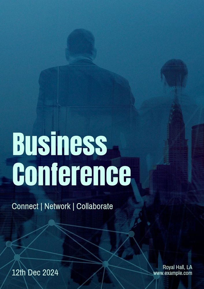 Business conference poster template, editable text and design