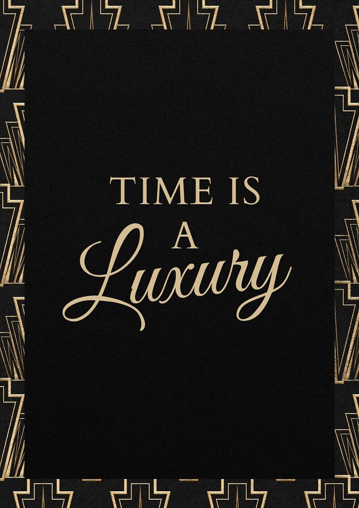 Time is luxury poster template, editable text