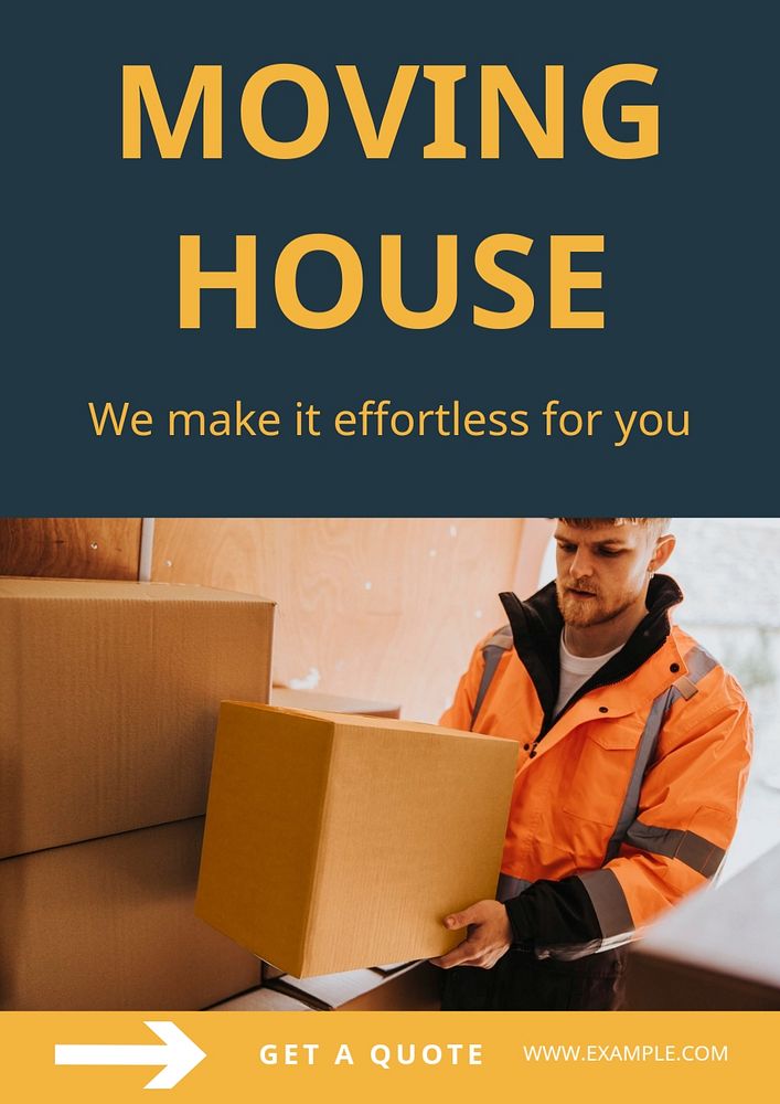 Moving house  poster template, editable text and design