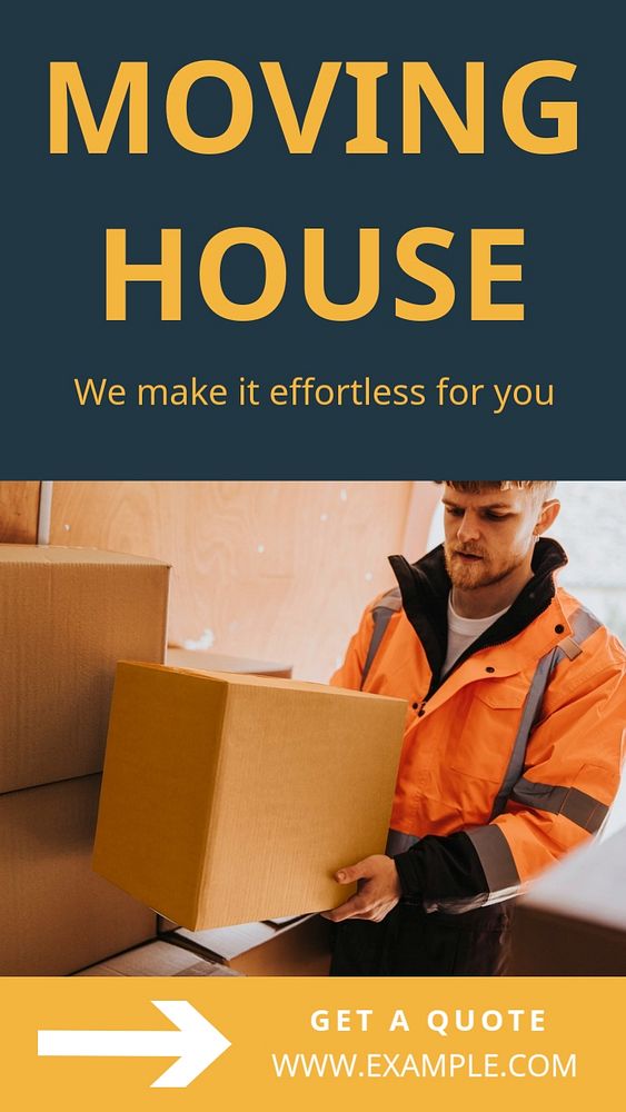 Moving house  Instagram story template, editable text