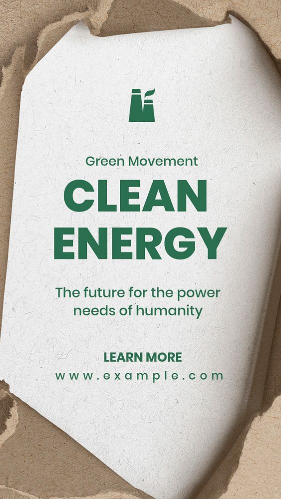 Clean energy social story template, editable design
