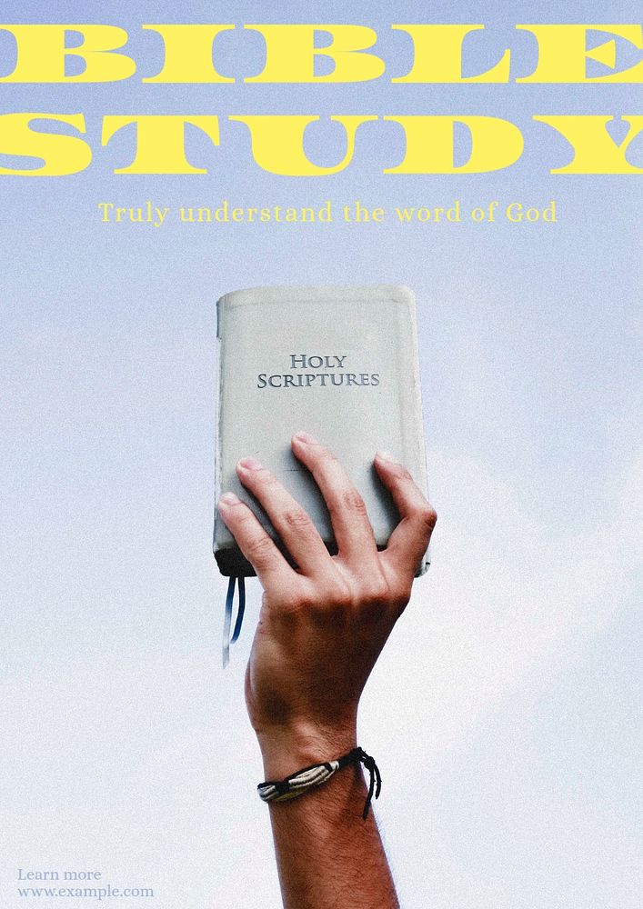 Bible study poster template, editable text and design