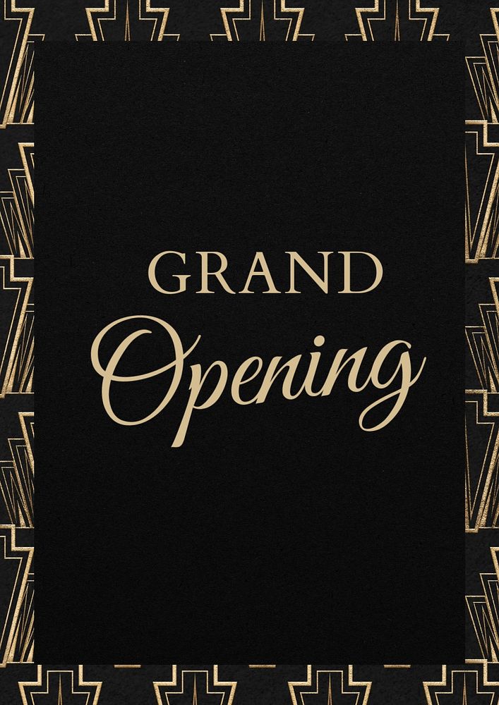 Grand opening poster template, editable text