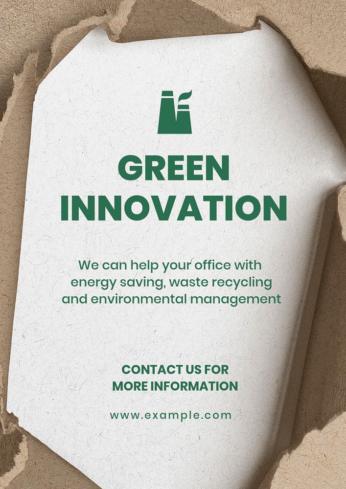 Green innovation poster template, editable text