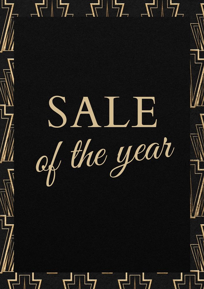 Year sale poster template, editable text