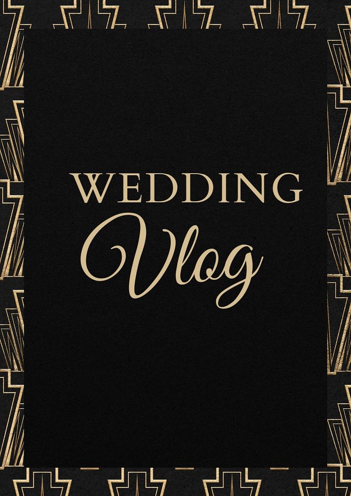 Wedding vlog poster template, editable text