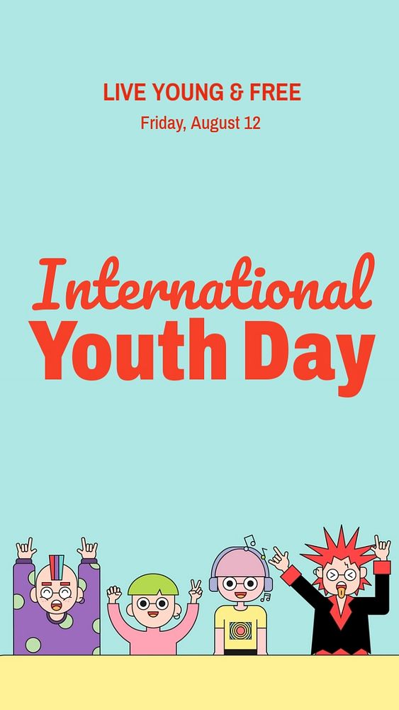 Youth day Instagram story template, editable text