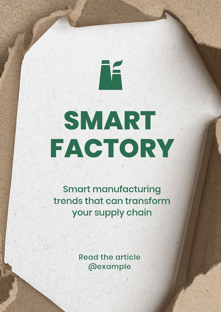 Smart factory poster template, editable text