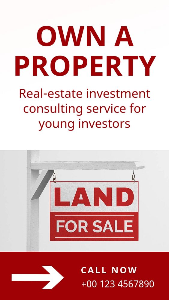 Real-estate investment  Instagram story template, editable text