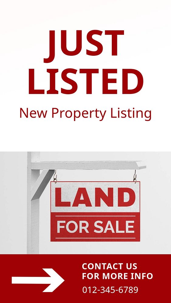 Property listing  Instagram story template, editable text