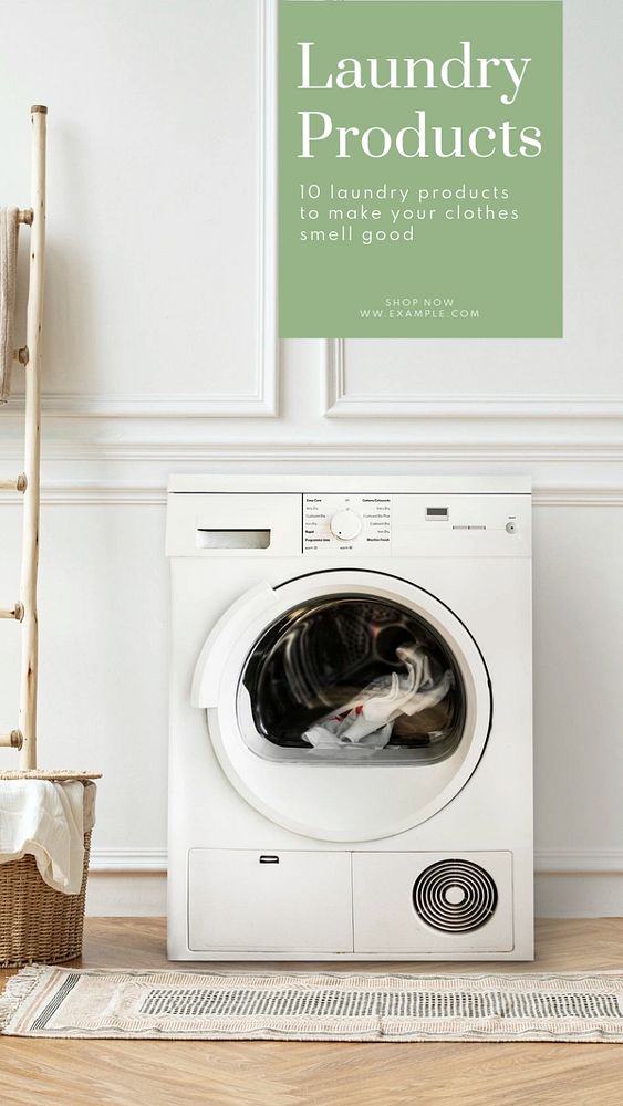 Laundry products  Instagram story template, editable text