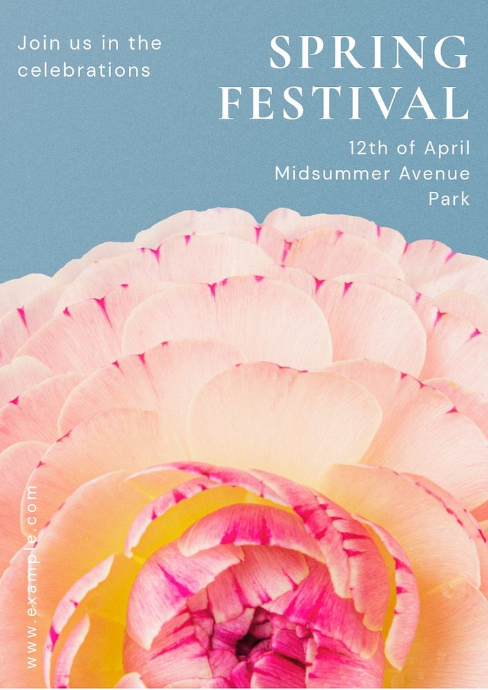 Spring festival  poster template, editable text and design