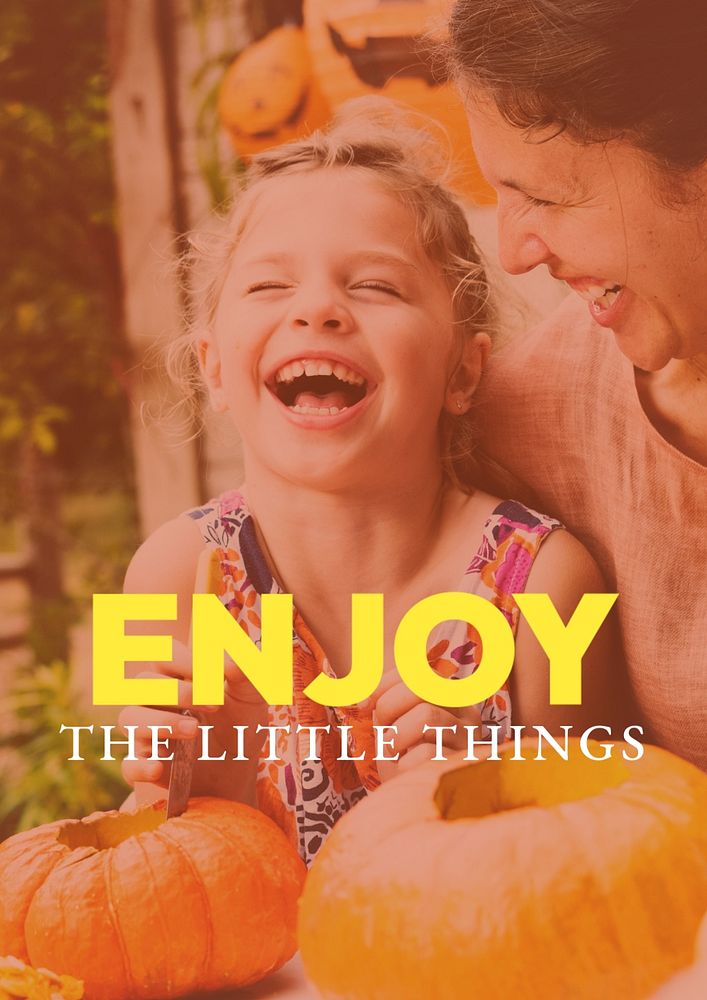 Enjoy little things  poster template, editable text and design