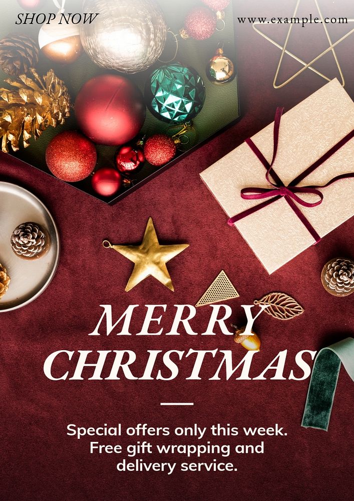 Christmas sale  poster template, editable text and design